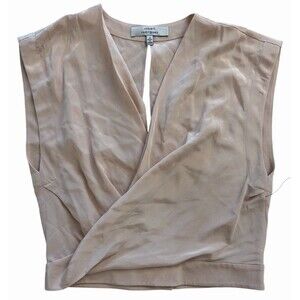Robert Rodriguez 100% Silk‎ Blush Wrap Top Sleeveless Designer 4 Lightweight